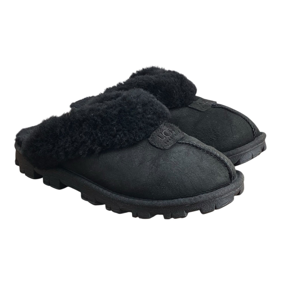 UGG Australia Black Coquette Sheepskin Slipper‎ Women's Size 5